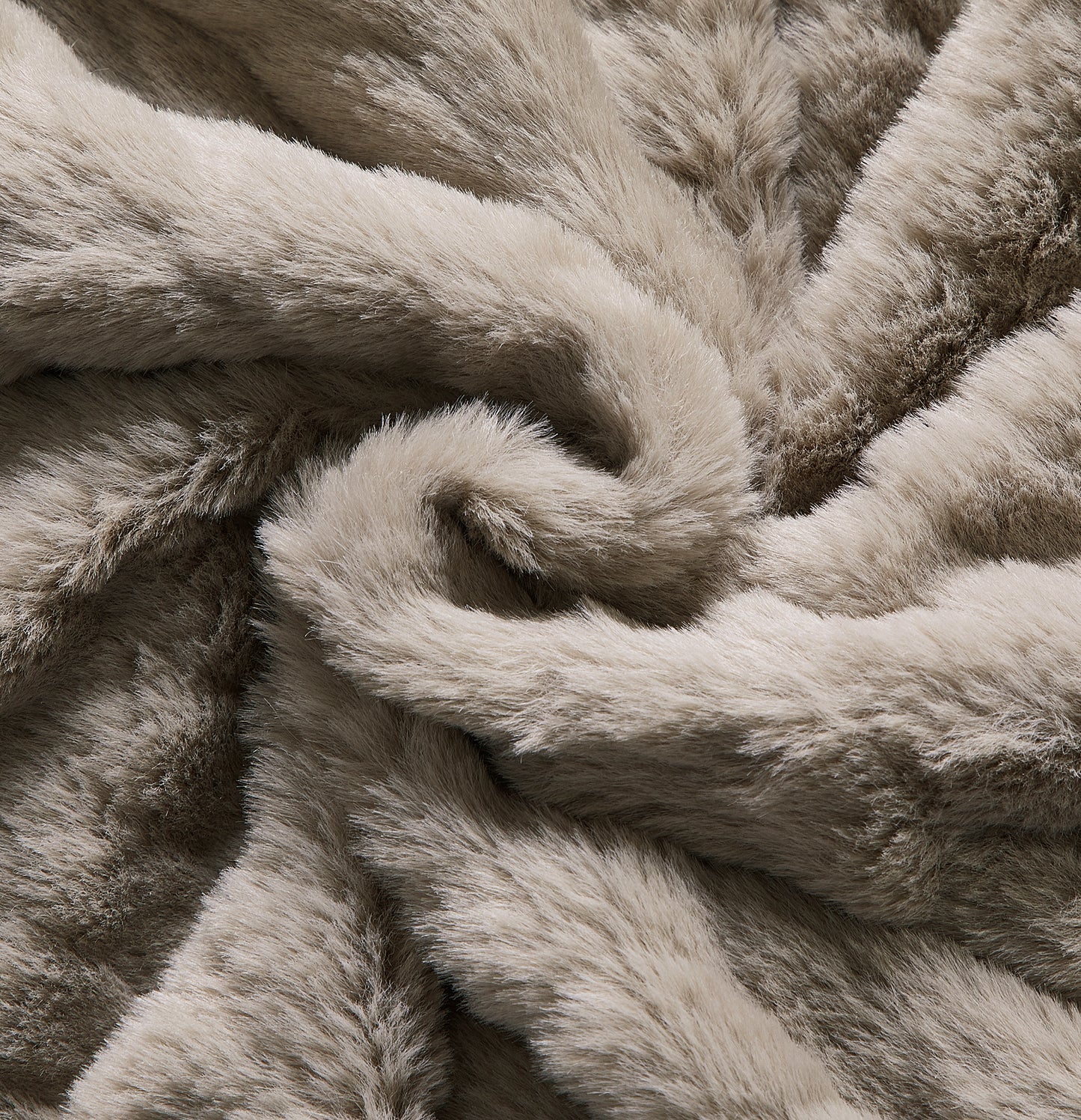 Etched Faux Fur Berber Throw - Taupe