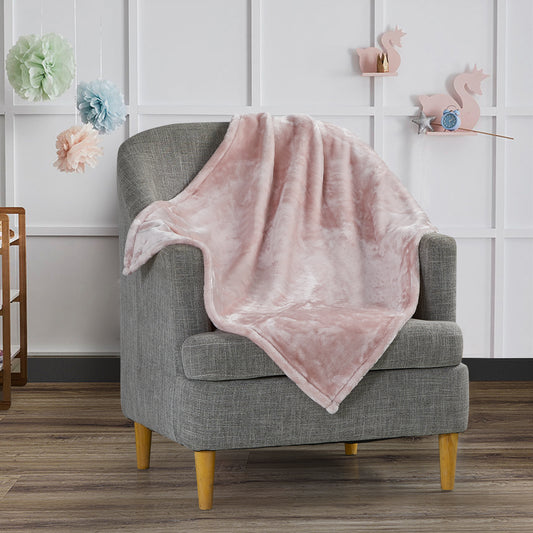 Mon Lapin by Thesis Solid 500 Series Ultra Plush Baby Blanket - Rose