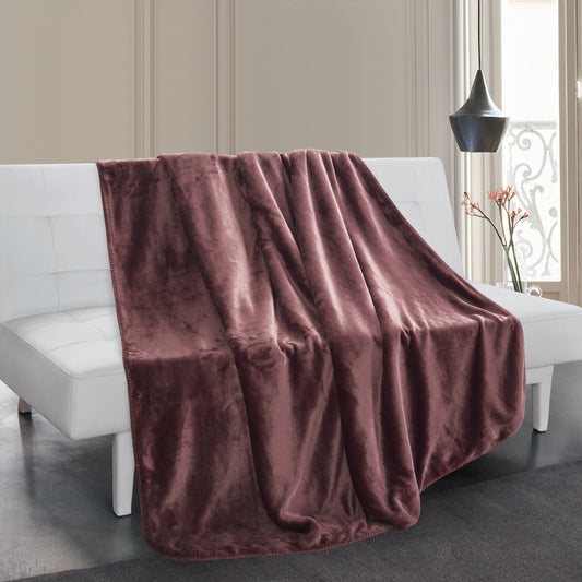 Solid Berber Velvet Oversized Throw - Plum