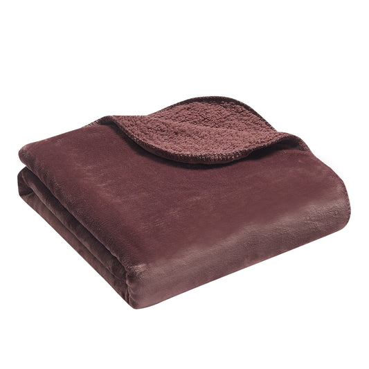 Solid Berber Velvet Oversized Throw - Plum