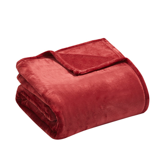 400 Series Solid Plush Blanket - Red