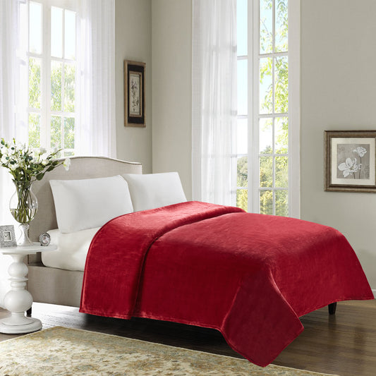 400 Series Solid Plush Blanket - Red