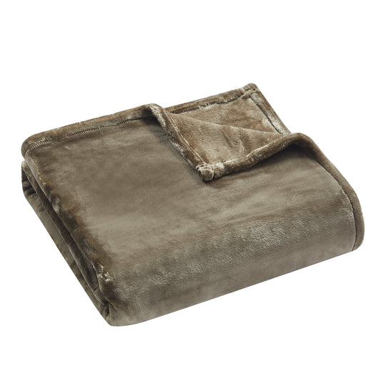 500 Series Heavy Solid Velvet Oversized Throw - Olive