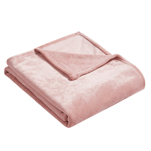 Classic Solid Fleece Throw - Blush