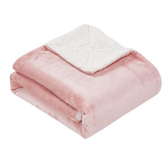 Classic Sherpa Throw - Blush