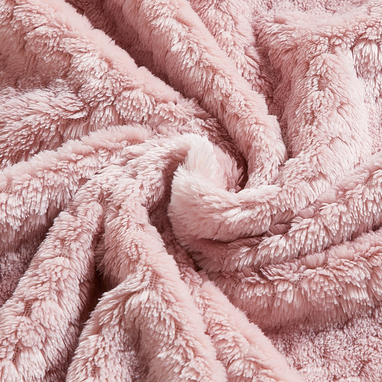 Classic Textured Fleece Throw - Blush