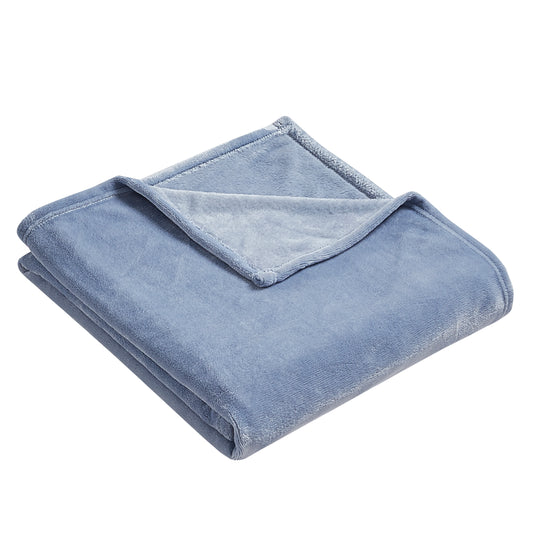 Classic Solid Fleece Throw - Chambray