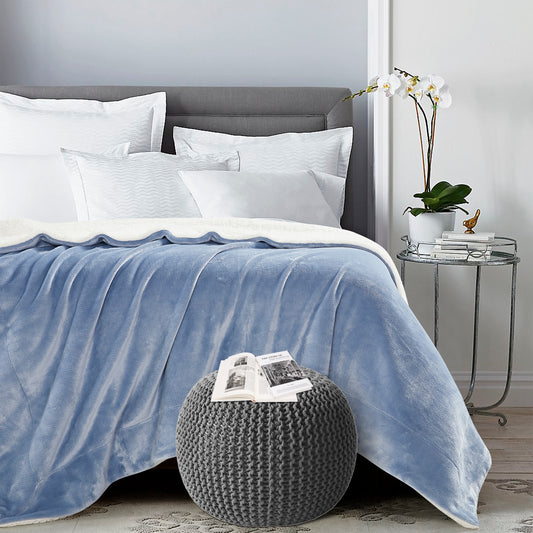Classic Sherpa Throw - Chambray