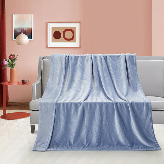 Classic Solid Fleece Throw - Chambray