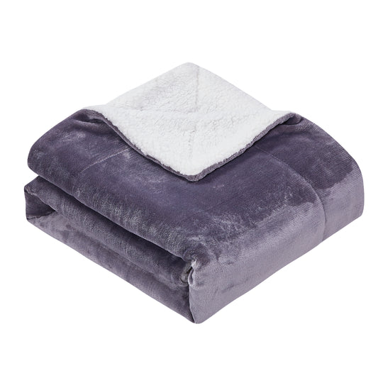 Classic Sherpa Throw - Charcoal