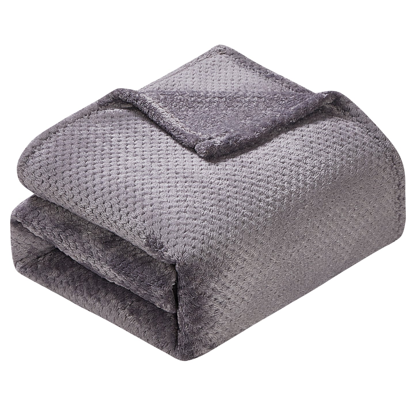 Classic Textured Fleece Blanket - Charcoal