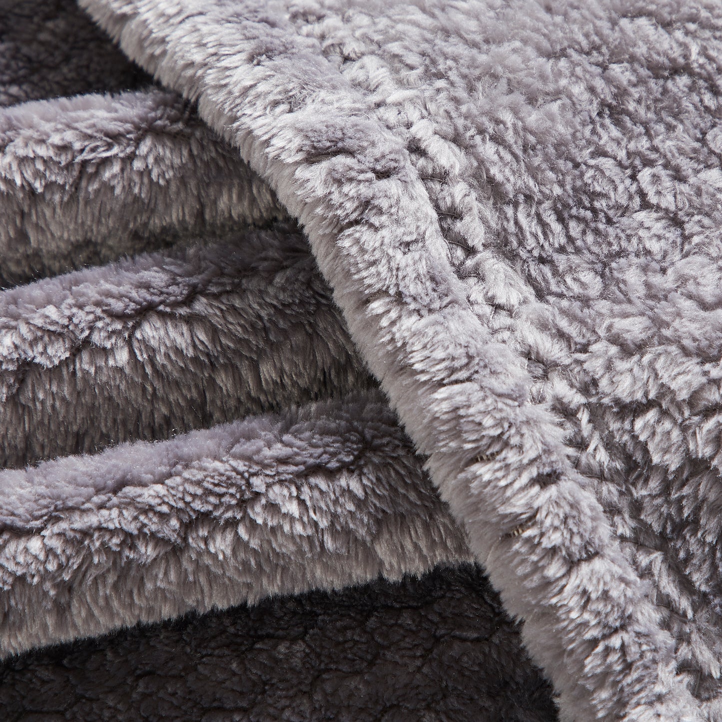 Classic Textured Fleece Throw - Charcoal