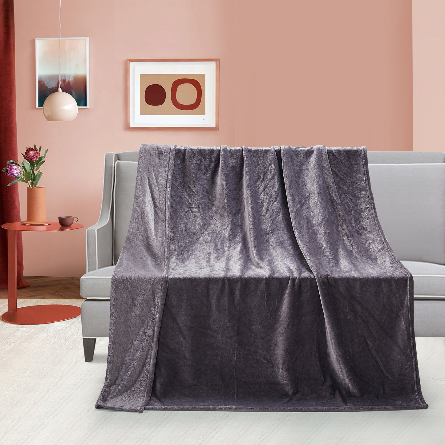 Classic Solid Fleece Blanket - Charcoal