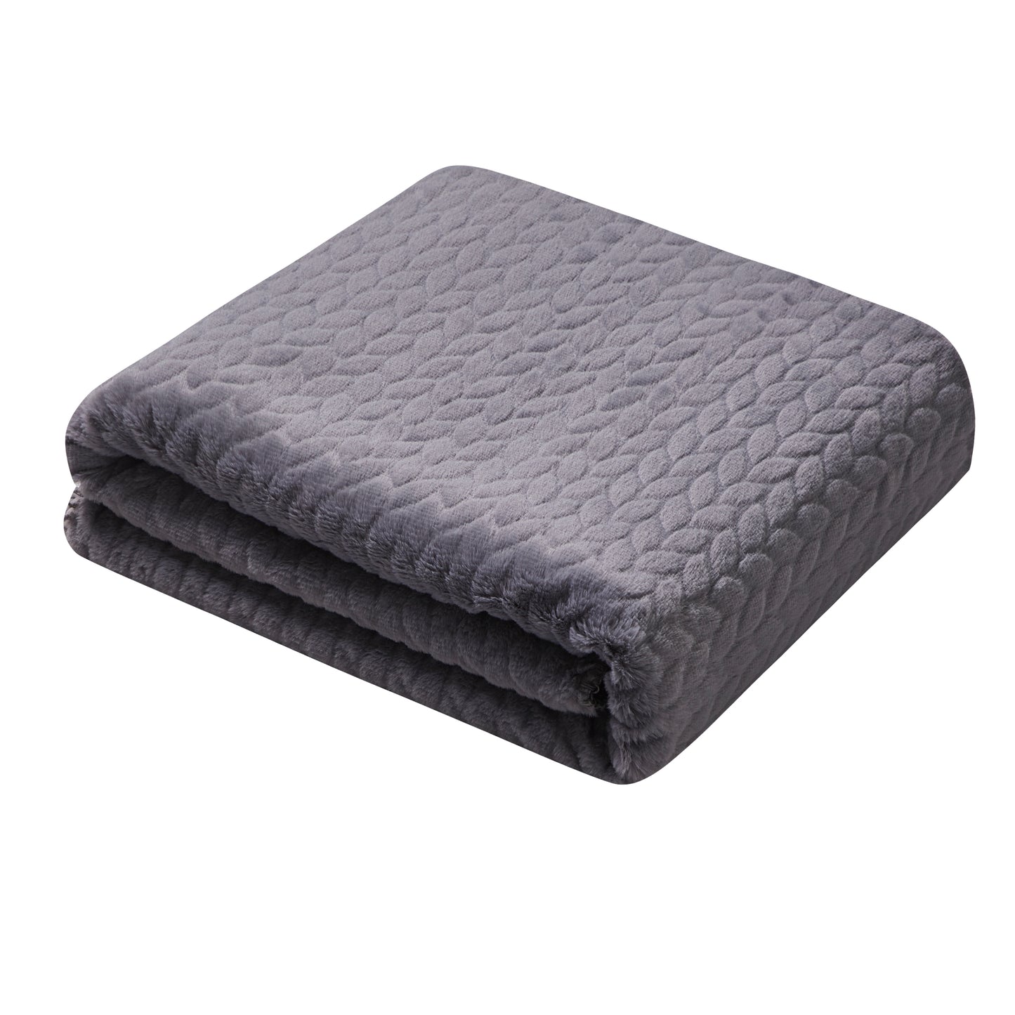 Etched Faux Fur Berber Throw - Gray