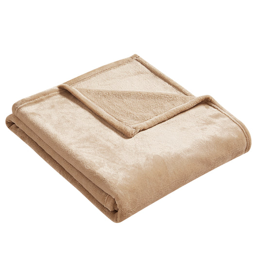 Classic Solid Fleece Throw - Linen