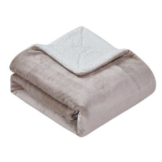 Classic Sherpa Throw - Linen