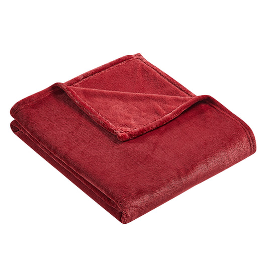 Classic Solid Fleece Throw - Merlot