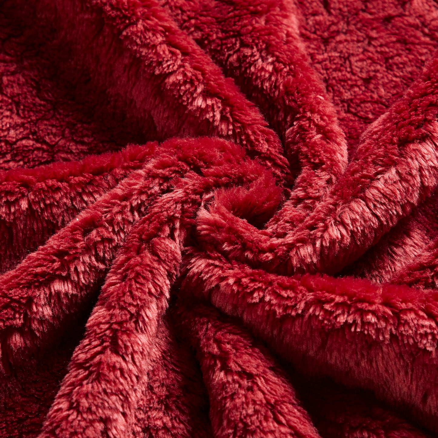 Classic Textured Fleece Blanket - Merlot