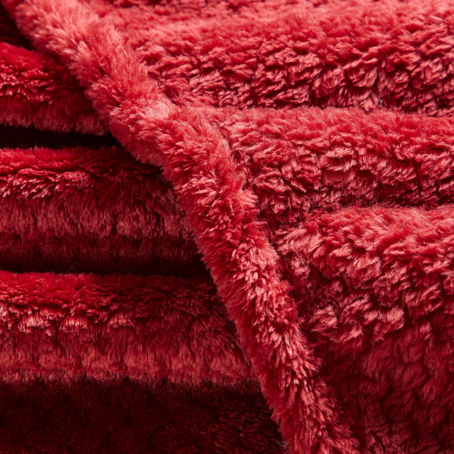 Classic Textured Fleece Blanket - Merlot