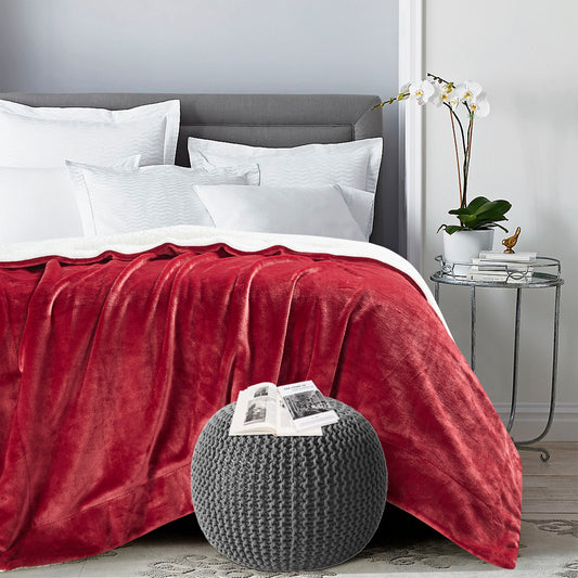Classic Sherpa Throw - Merlot