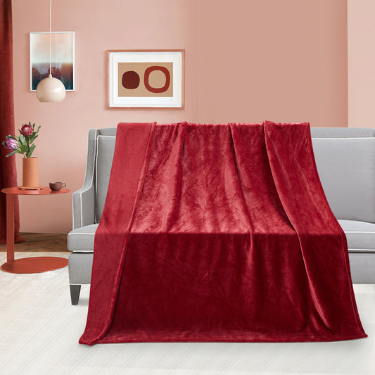 Classic Solid Fleece Throw - Merlot