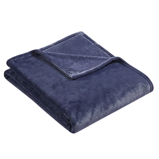 Classic Solid Fleece Throw - Midnight