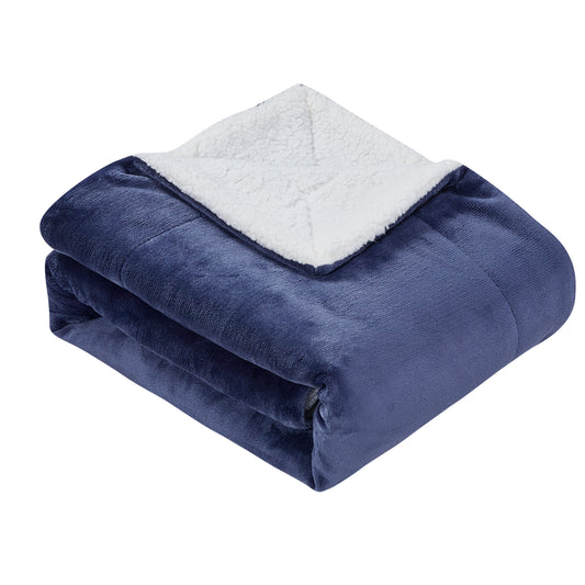 Classic Sherpa Throw - Midnight