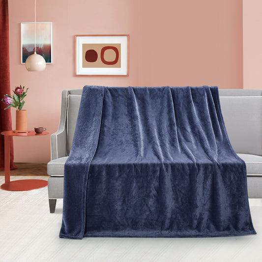 Classic Solid Fleece Throw - Midnight