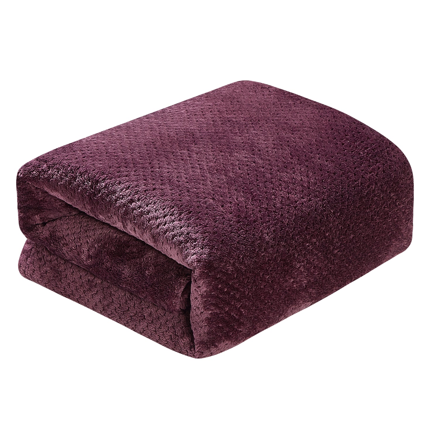 Classic Textured Fleece Blanket - Plum