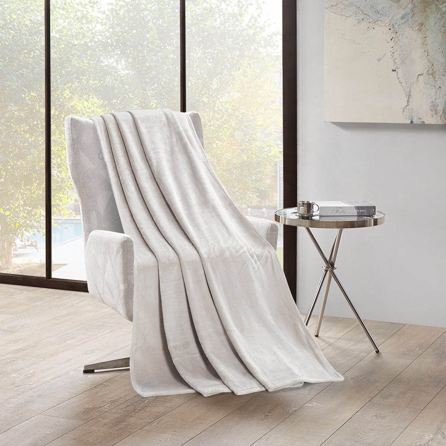 400 Series Solid Plush Blanket - Stone