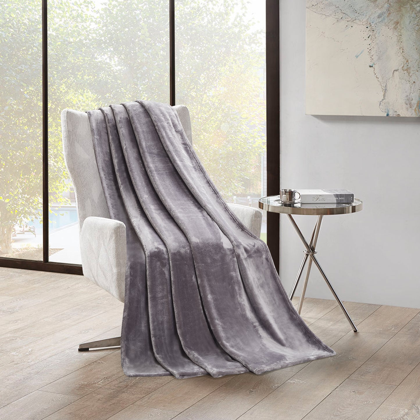 500 Series Solid Ultra Plush Blanket - Silver Gray