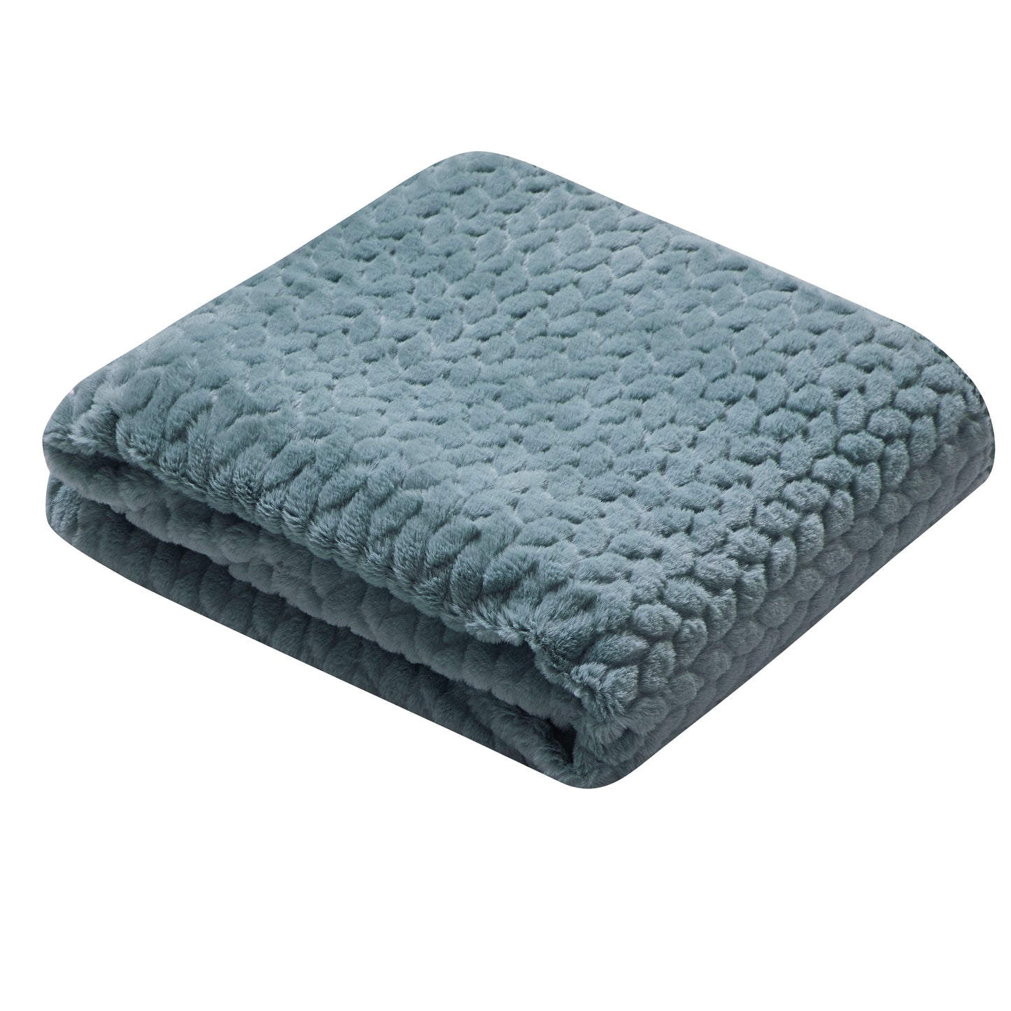 Etched Faux Fur Berber Throw - Silver Sage