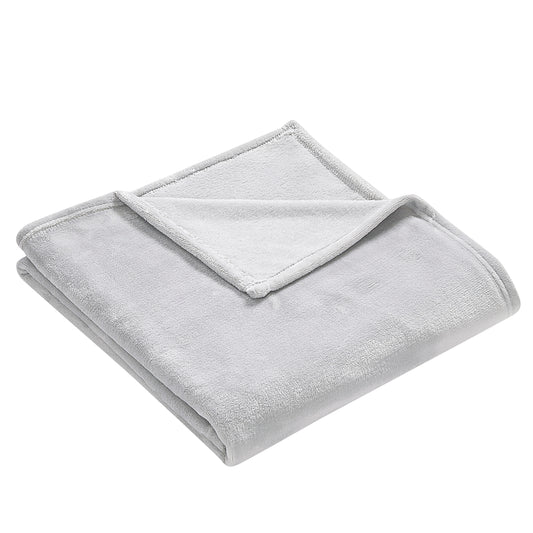Classic Solid Fleece Throw - Silver