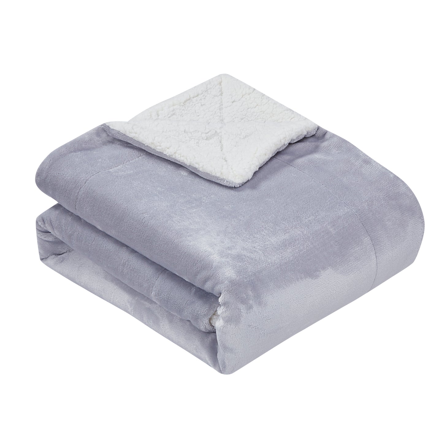 Classic Sherpa Throw - Silver