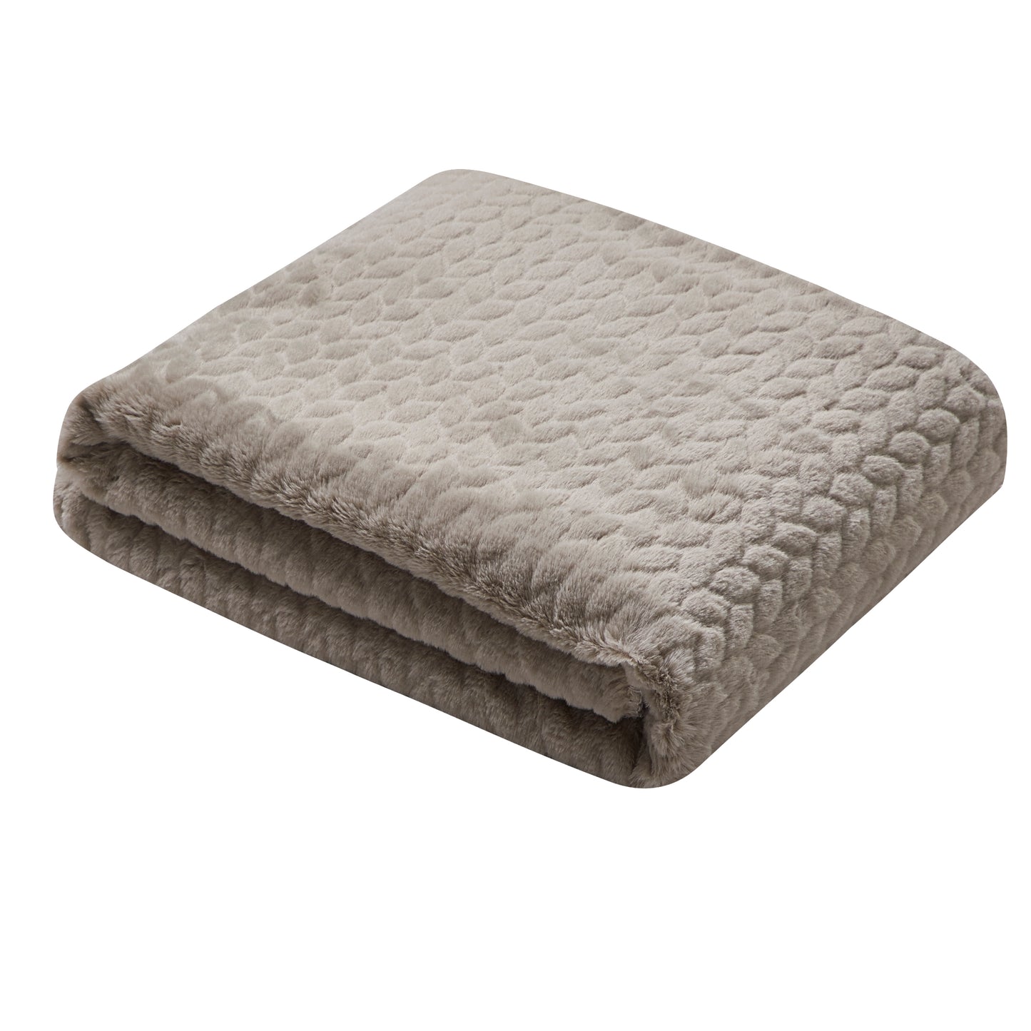 Etched Faux Fur Berber Throw - Taupe