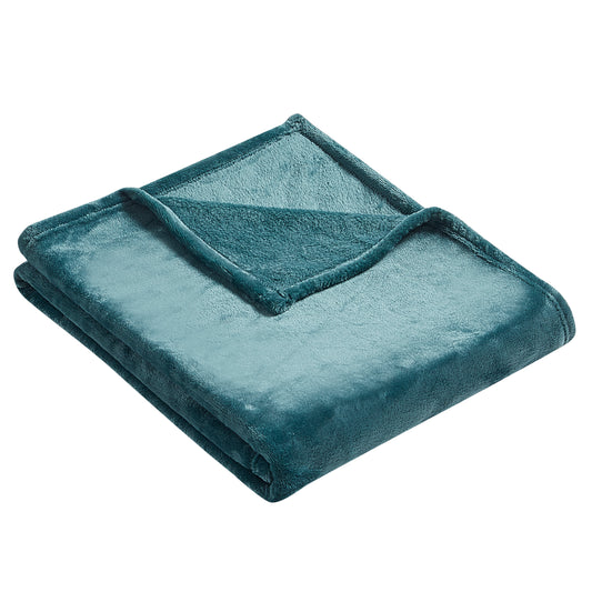 Classic Solid Fleece Throw - Teal