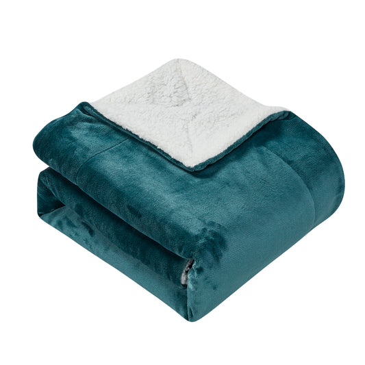 Classic Sherpa Throw - Teal
