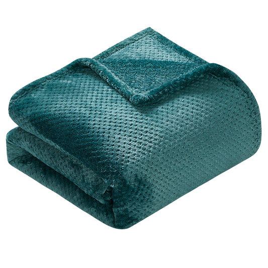 Classic Textured Fleece Blanket - Teal