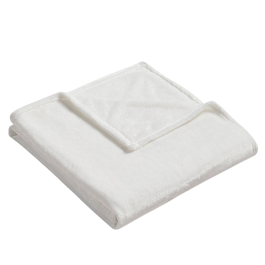 Classic Solid Fleece Throw - White