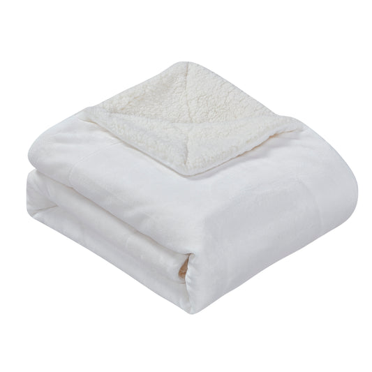 Classic Sherpa Throw - White