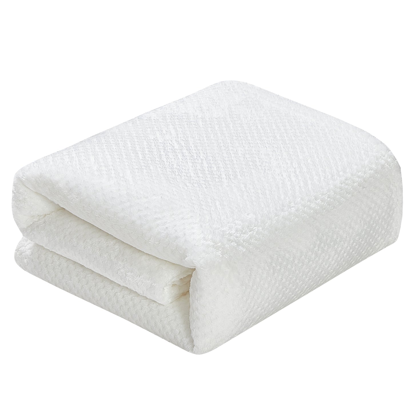 Classic Textured Fleece Blanket - White