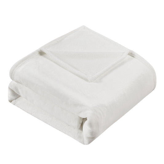 Classic Solid Fleece Blanket - White