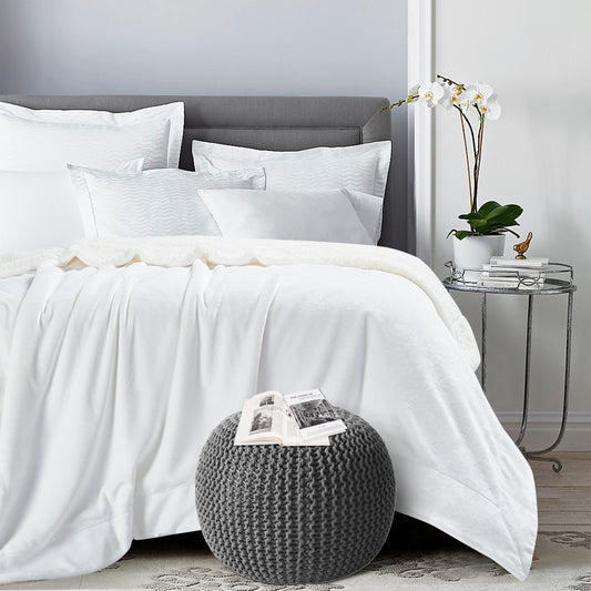 Classic Sherpa Throw - White