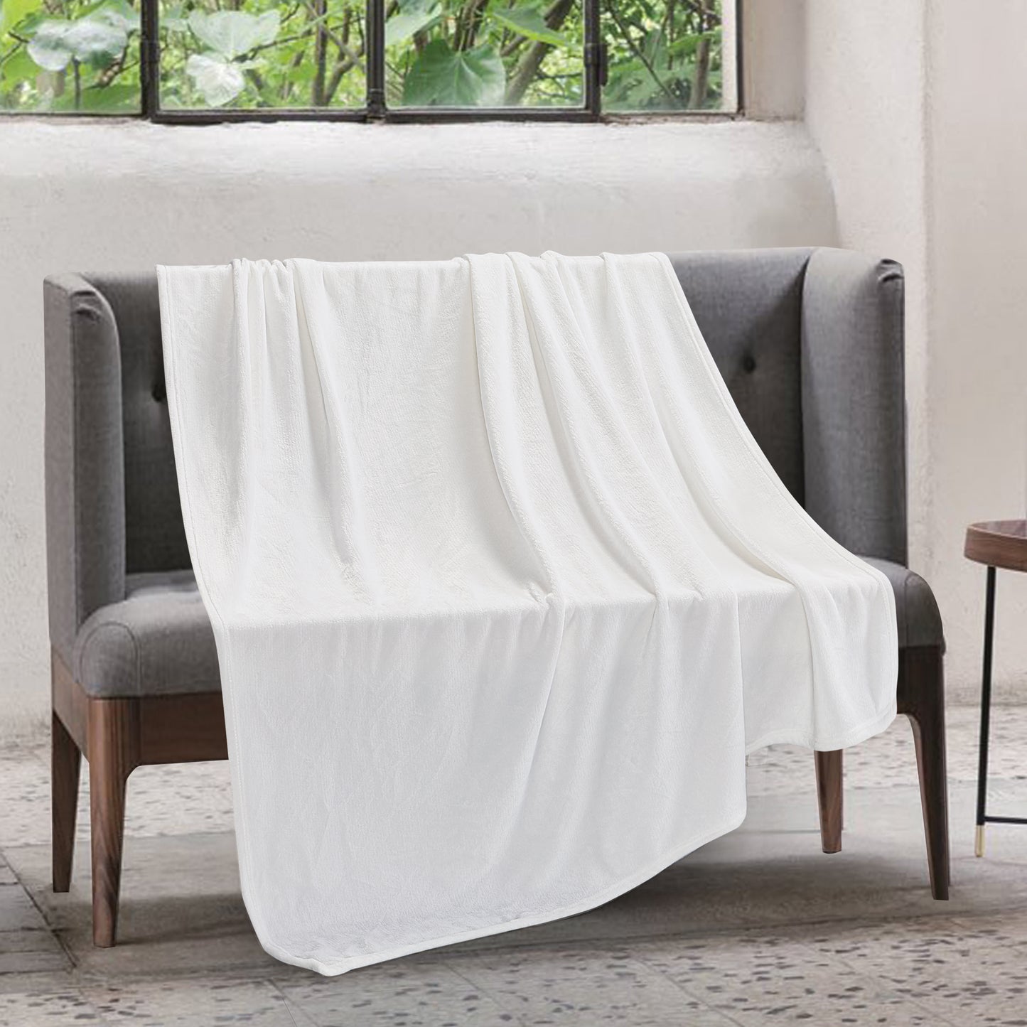 Classic Solid Fleece Blanket - White
