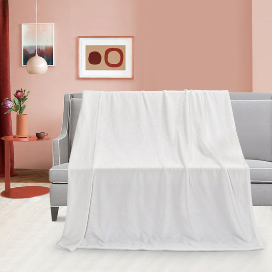 Classic Solid Fleece Throw - White