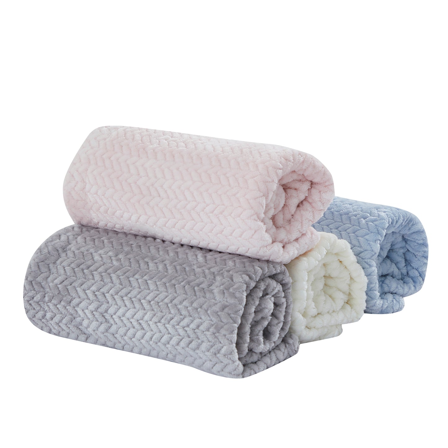 Mon Lapin by Thesis Textured Weave Embossed Baby Blanket - Rose
